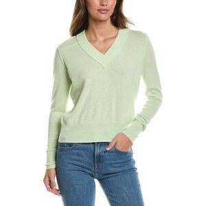 Autumn Cashmere Womens  Cropped Cashmere Sweater, Green